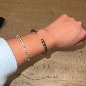 David Yurman Bracelet in Sterling Silver with Blue Topaz and 18K Yellow Gold